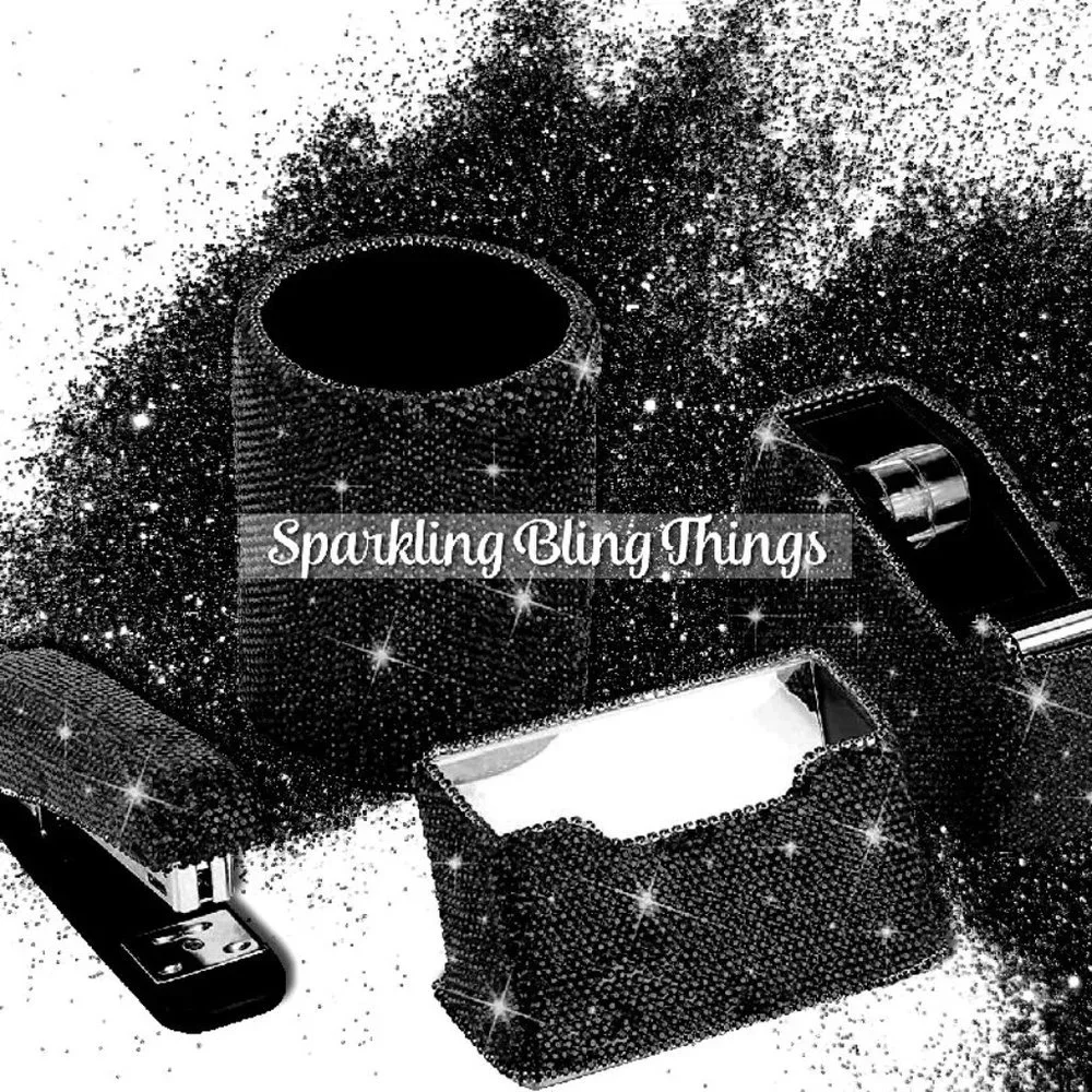 NWT Sparkling Bling Swarovski Crystal Rhinestone Desk Set: Red +  FREE G… - Picture 5 of 16